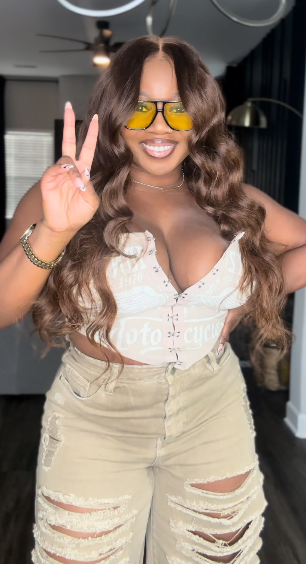 Chocolate Brown Glueless HD Wig