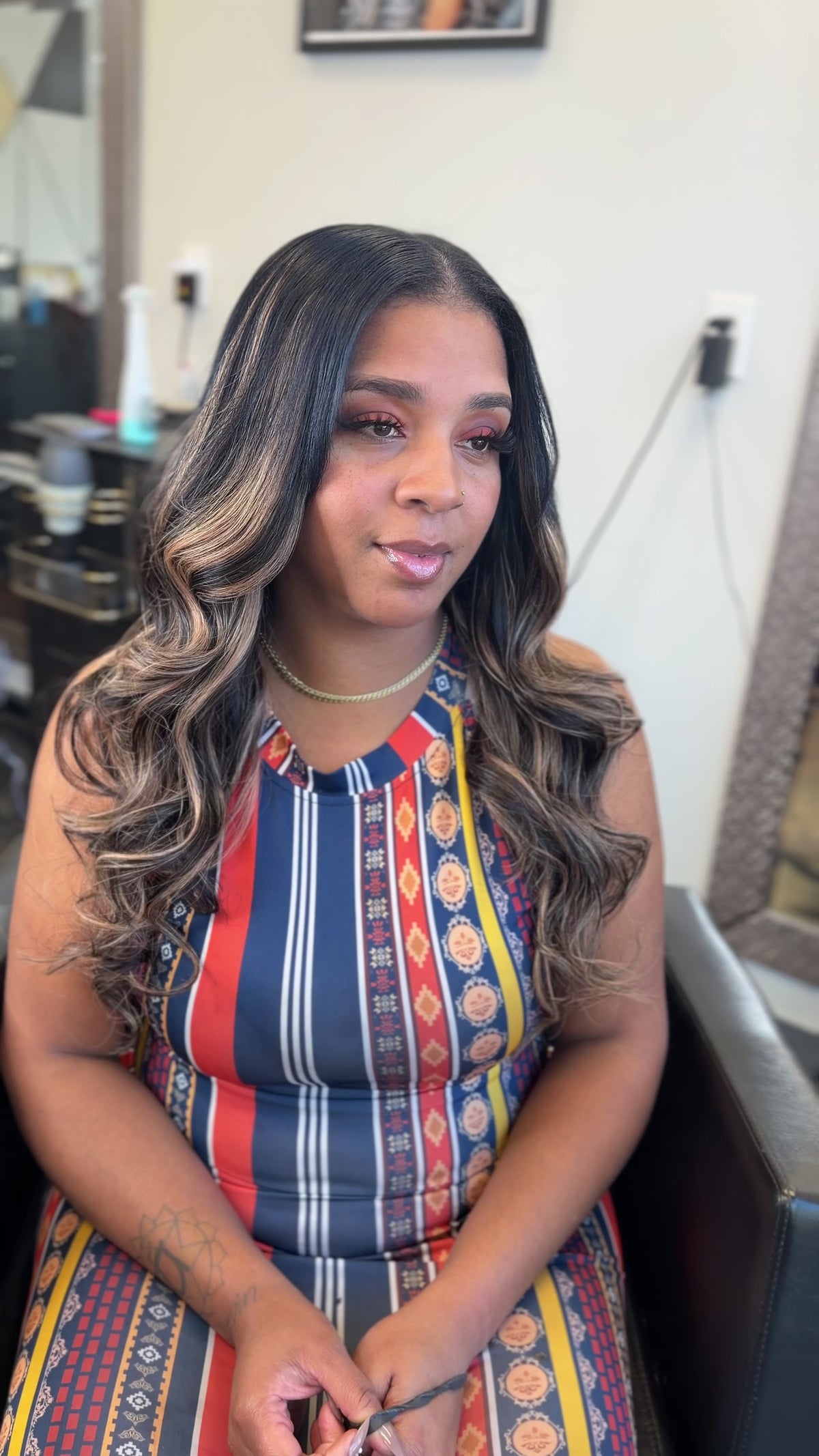 Dark Ash Blonde And Black Clip-In Hair Extensions